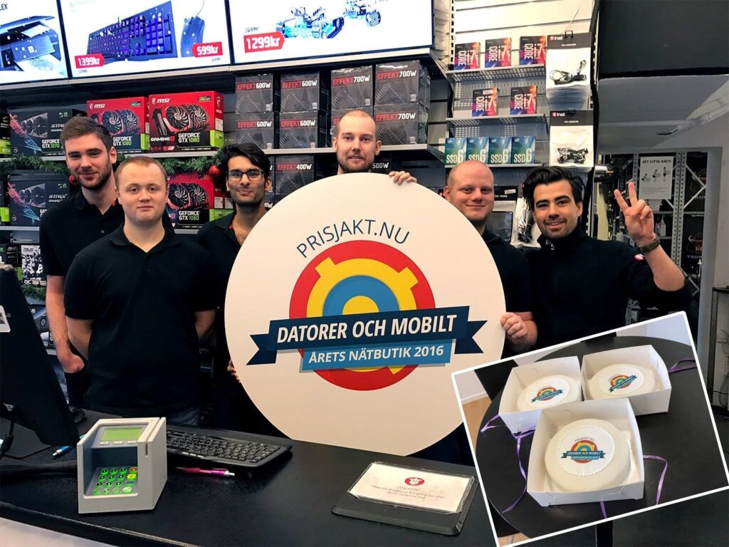 Inet kammar hem Prisjakts utmärkelse Årets Nätbutik i kategorin Datorer och mobilt.